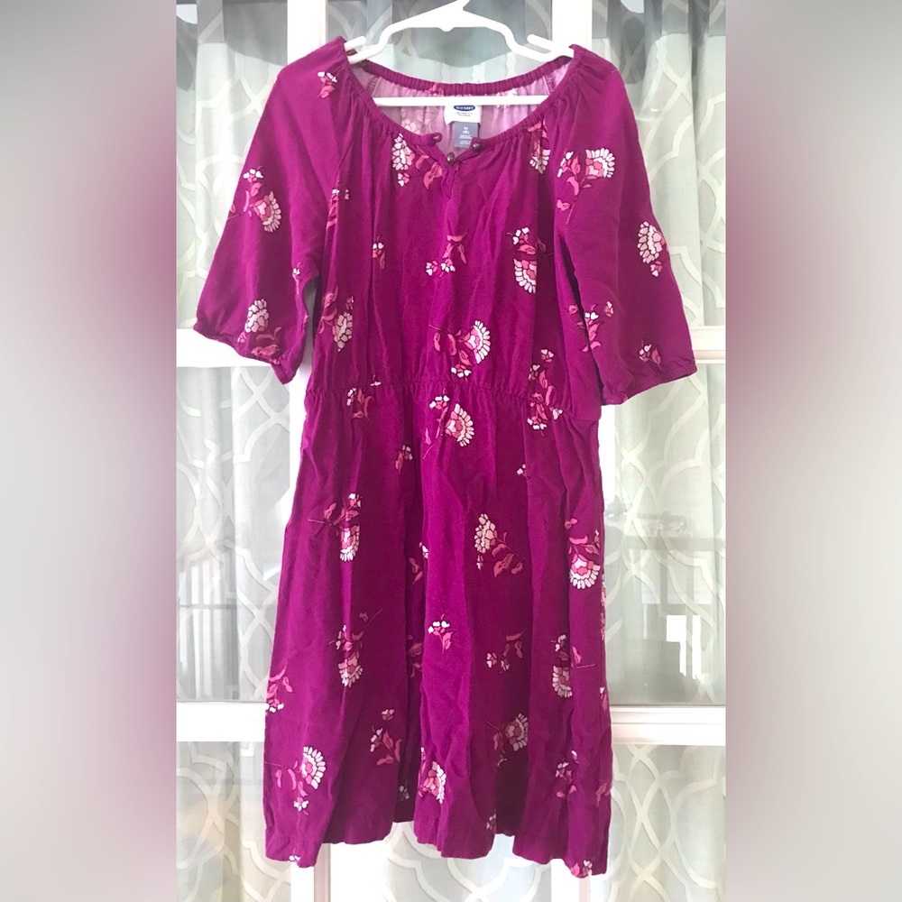 Old Navy size 8 purple burgundy floral dress in excellent condition